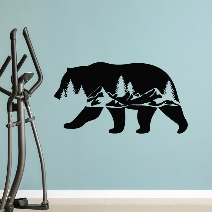 Vinyl Wall Decal Wild Zoo Animal Bear Mountain Nature Forest Stickers Mural (g9398)