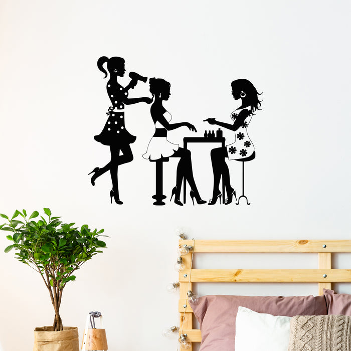 Vinyl Wall Decal Beauty Salon Hairdresser Manicure Nail Fashion Model Girl Stickers Unique Gift (688ig)