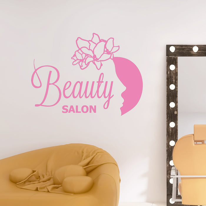 Vinyl Wall Decal Beauty Salon Hair Barbershop Woman Stickers Unique Gift (403ig)