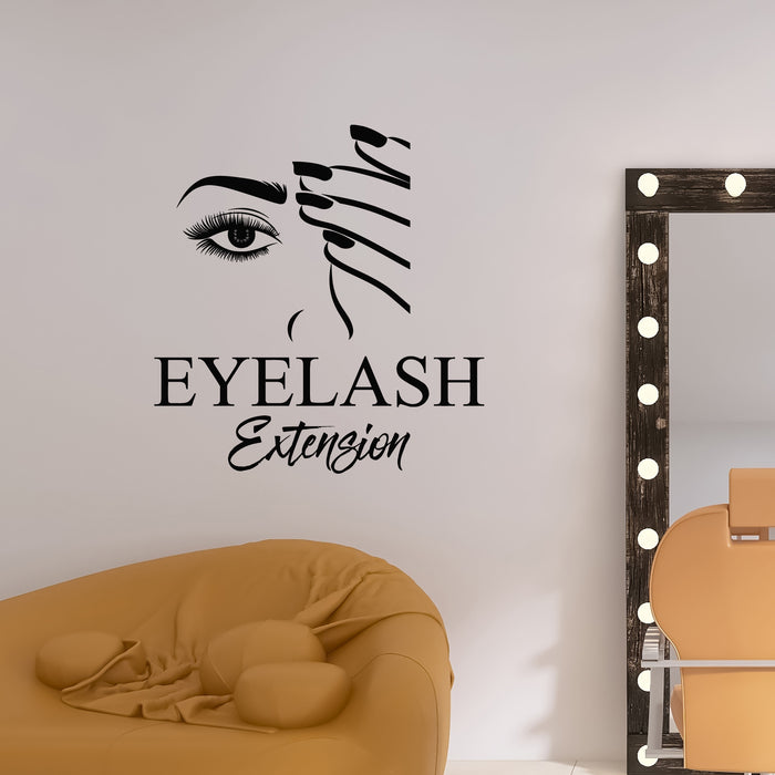 Vinyl Wall Decal Lettering Eyelash Extensions Beauty Spa Salon Stickers Mural (g9596)