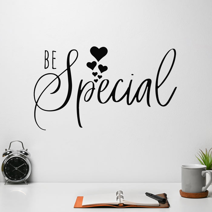 Autocollant mural en vinyle avec lettrage « Soyez spécial, inspirez les mots, phrases, autocollants décoratifs » (g9665)