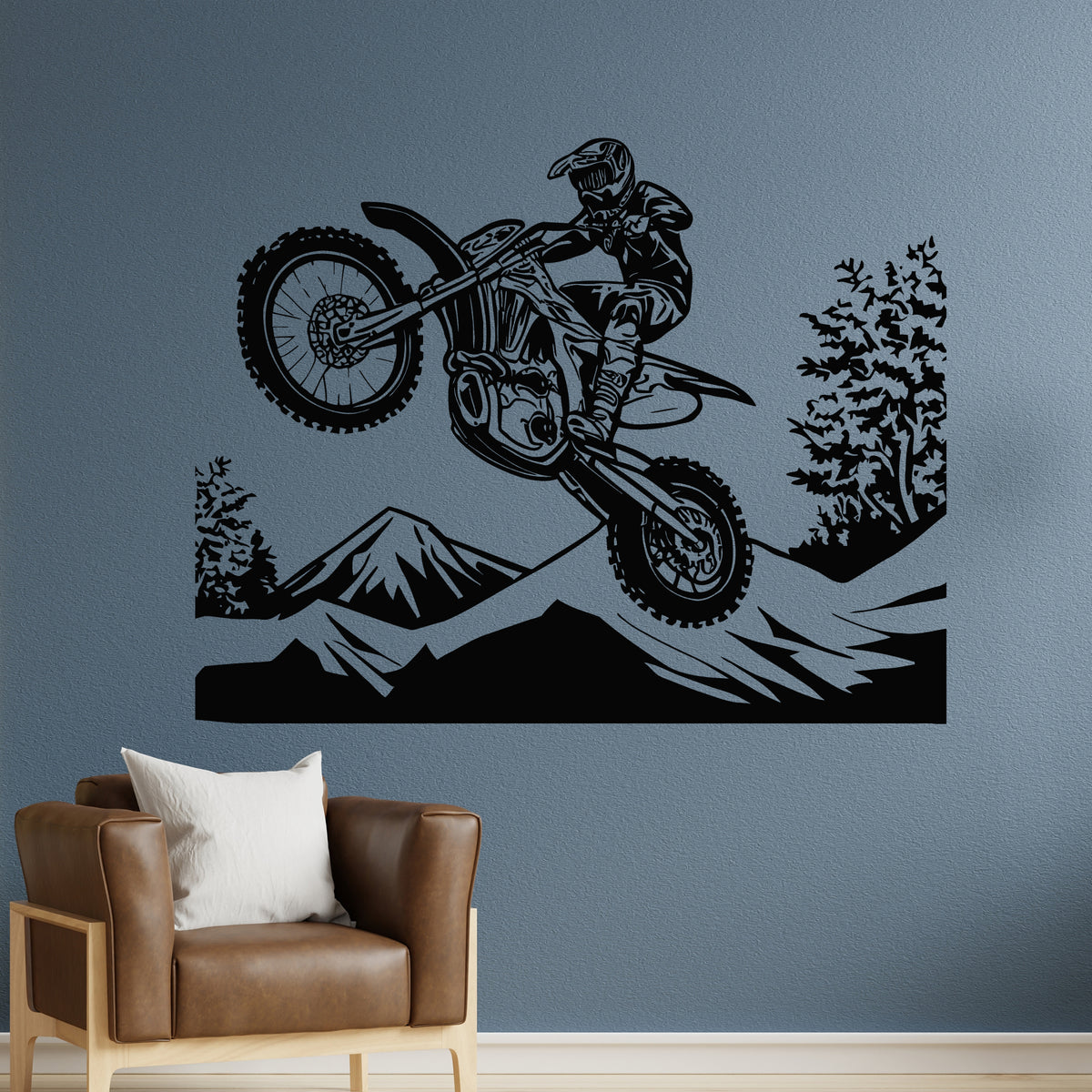 Vinyl Wall Decal Motocross Rider Jumping Bike Extreme Sport Stickers M ...