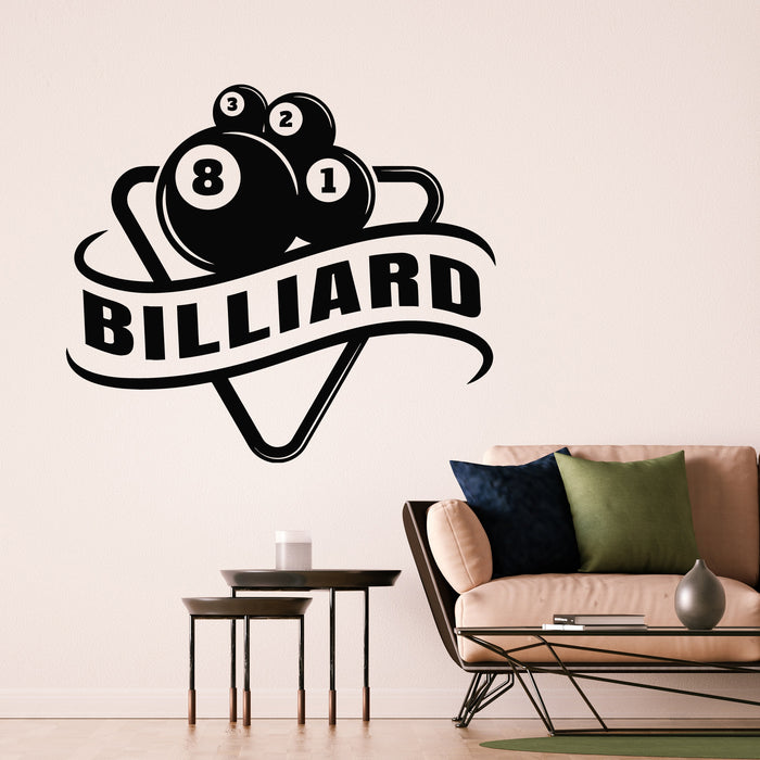 Vinyl Wall Decal Billiards Sports League Table Pool Club Logo Stickers Mural (g9425)