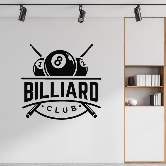 Autocollant mural en vinyle Icône de club de billard Boules Divertissement Décor Autocollants Mural (g9458)