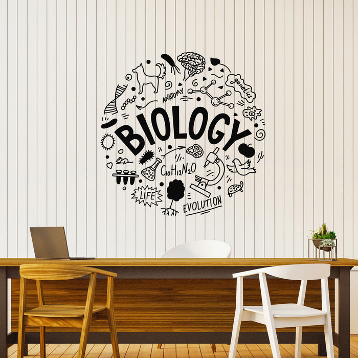 Vinyl Wall Decal Biology Evolution Life Anatomy Genetics Science Stickers Mural (g8481)