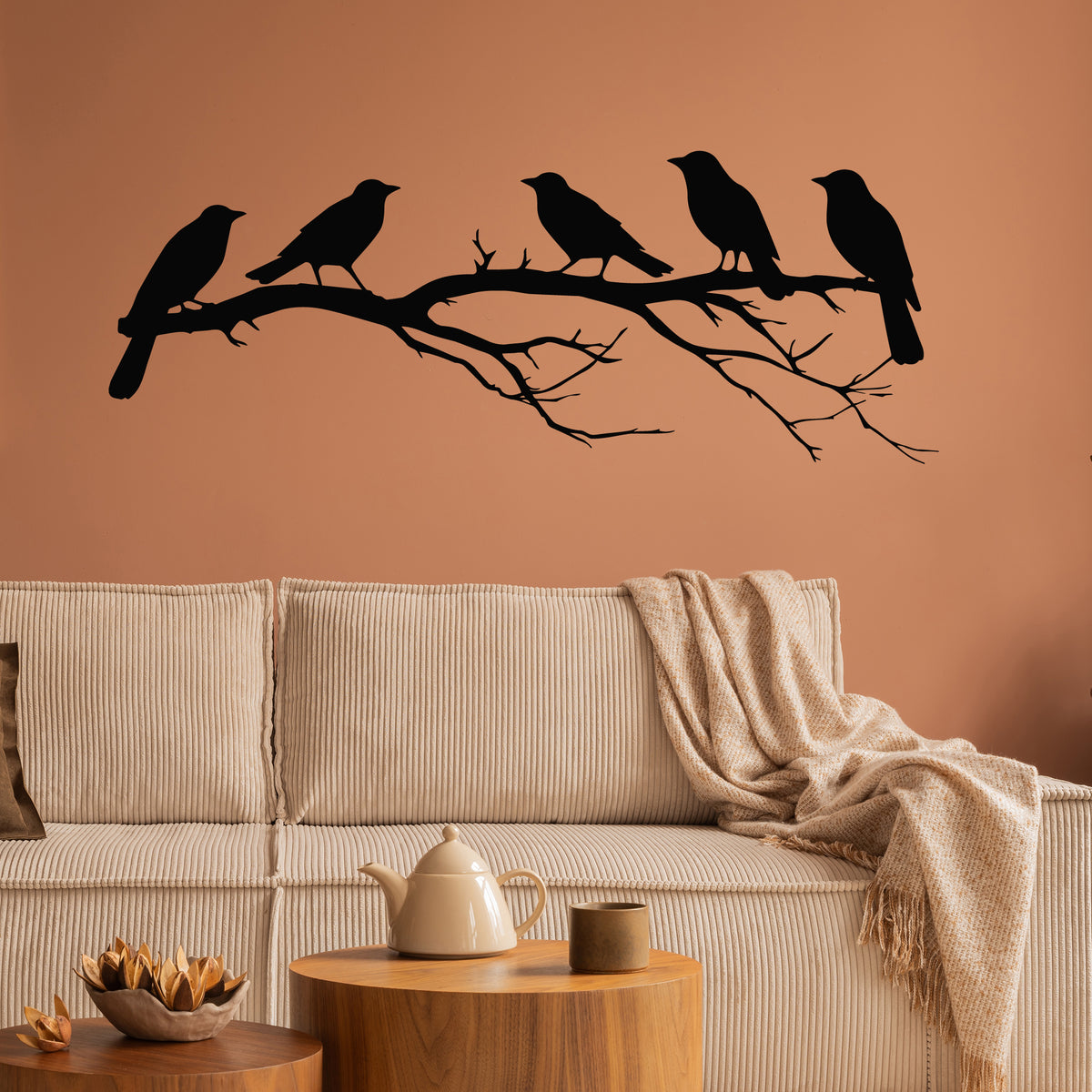 Vinyl Wall Decal Birds Silhouette On Branch LIving Room Home Stickers