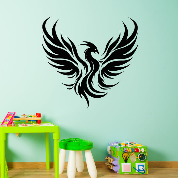 Vinyl Wall Decal Phoenix Rising Flying Bird Tattoo Decor Stickers Mural (g9654)