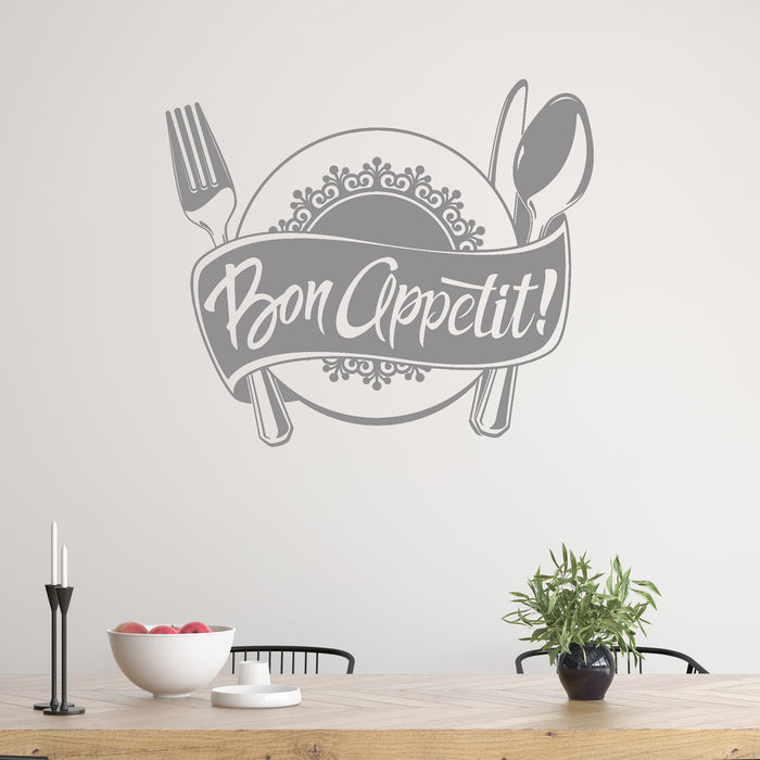 Vinyl Wall Decal Bon Appetit Kitchen Restaurant Chef Stickers Unique Gift (ig4538)