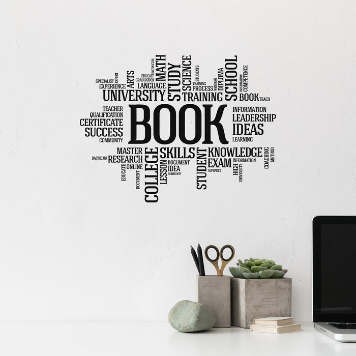 Vinyl Wall Decal Books Words Bookworm Library Book Shop Stickers Unique Gift (ig4697)