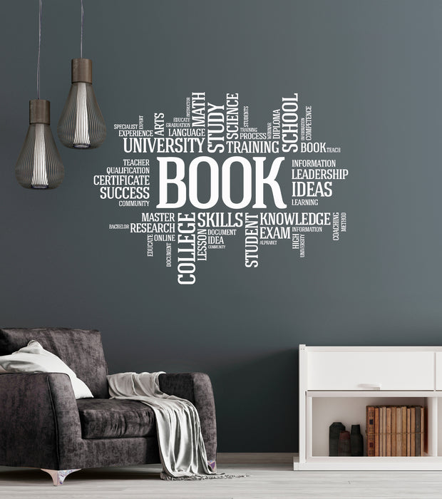 Vinyl Wall Decal Books Words Bookworm Library Book Shop Stickers Unique Gift (ig4697)