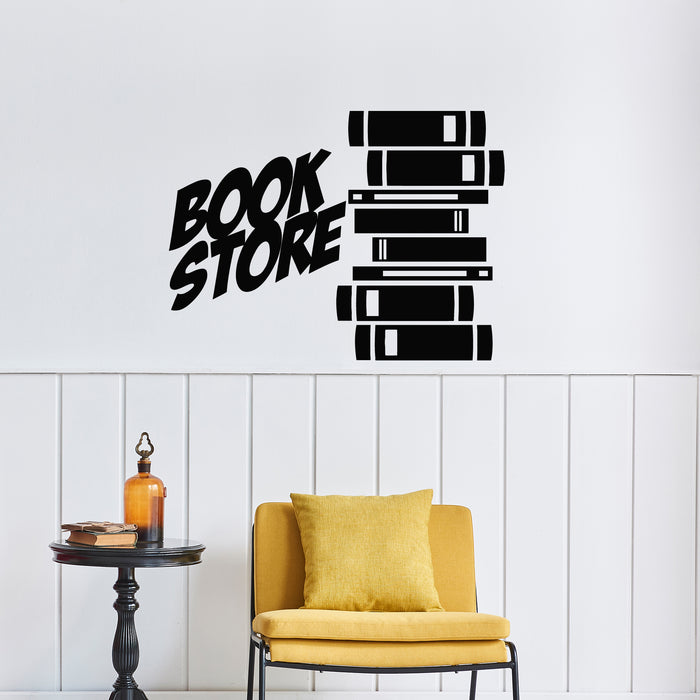 Vinyl Wall Decal Book Store Shop Logo Reading Room Books Love Stickers Mural (g9119)