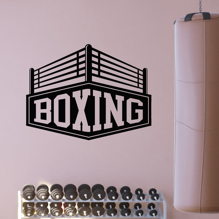 Vinyl Wall Decal Boxing Ring Fight Boxing Club Logo Sport Stickers Mural (g9421)