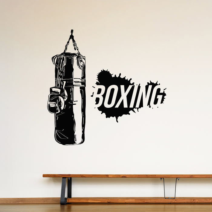 Vinyl Wall Decal Punching Bag Boxing Gym Sport Motivation Stickers Mural (g9781)