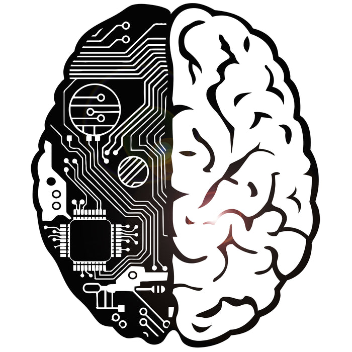 Vinyl Wall Decal Brain Chip Engineer Geek Computer Artificial Intelligence Stickers Unique Gift (374ig)