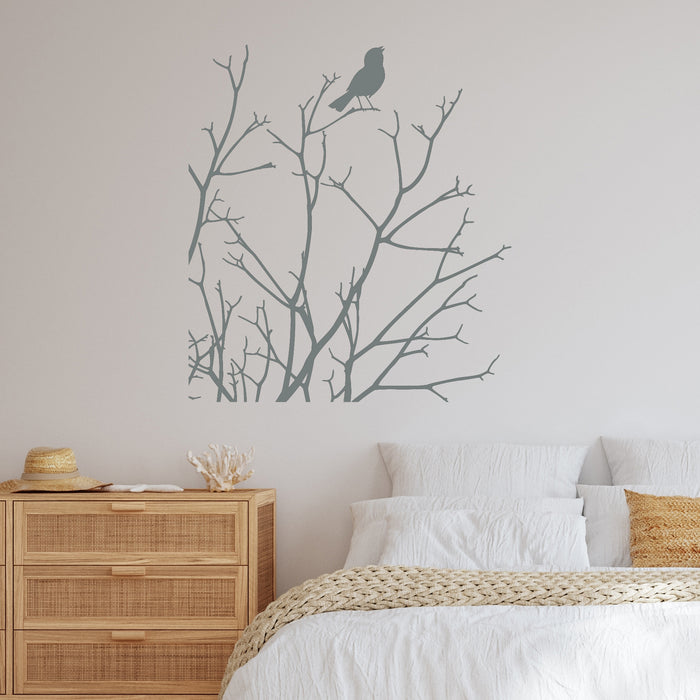 Vinyl Wall Decal Tree Branches Bird Nature Room Decoration Stickers Unique Gift (ig4886)