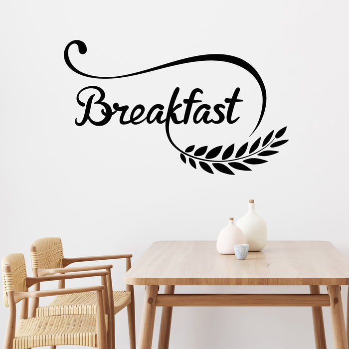 Vinyl Wall Decal Lettering Breakfast Logo Cafe Design KItchen Decor Stickers Mural (g9336)