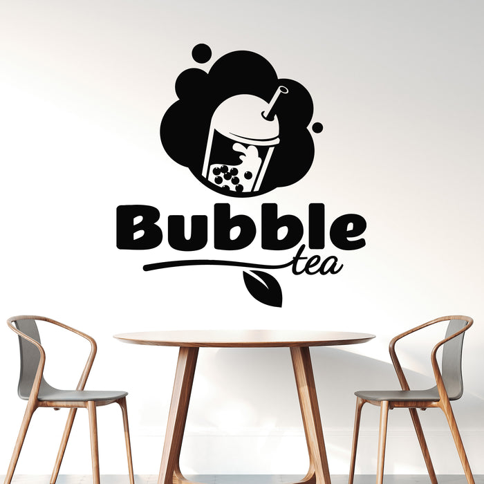 Vinyl Wall Decal Bubble Tea Drink Bubbles Cafe Logo Kitchen Stickers Mural (g9699)