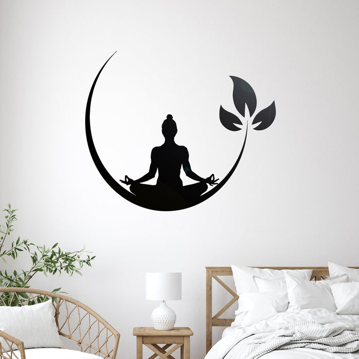 Vinyl Wall Decal Yoga Meditation Room Buddhist Zen Stickers Bedroom Unique Gift (ig4132)