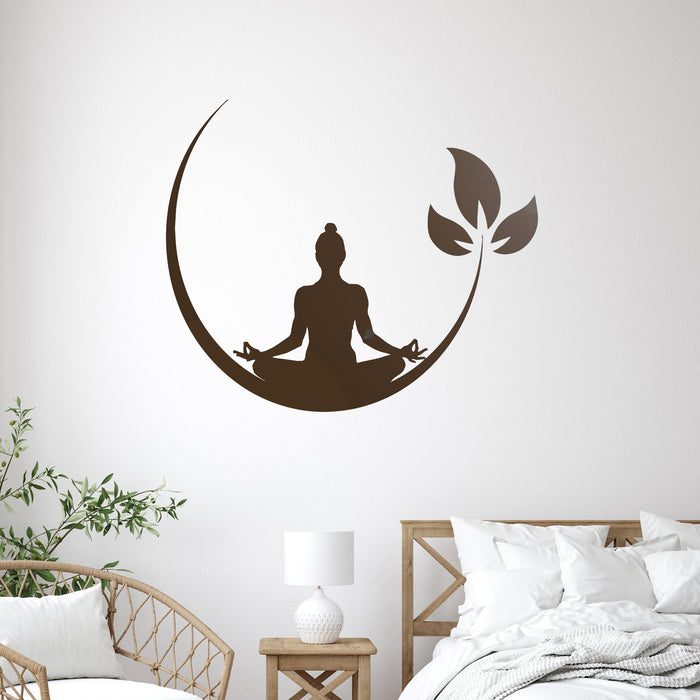 Vinyl Wall Decal Yoga Meditation Room Buddhist Zen Stickers Bedroom Unique Gift (ig4132)