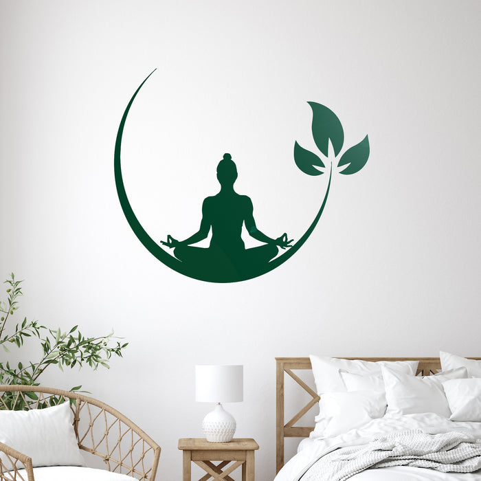 Vinyl Wall Decal Yoga Meditation Room Buddhist Zen Stickers Bedroom Unique Gift (ig4132)