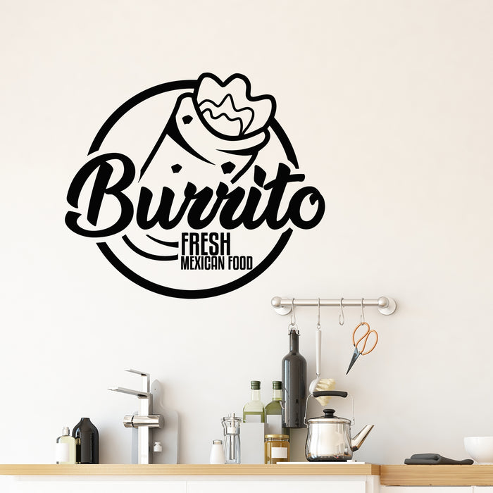 Vinyl Wall Decal Hand Sketched Burrito Fresh Mexican Tasty Food Stickers Mural (g9694)