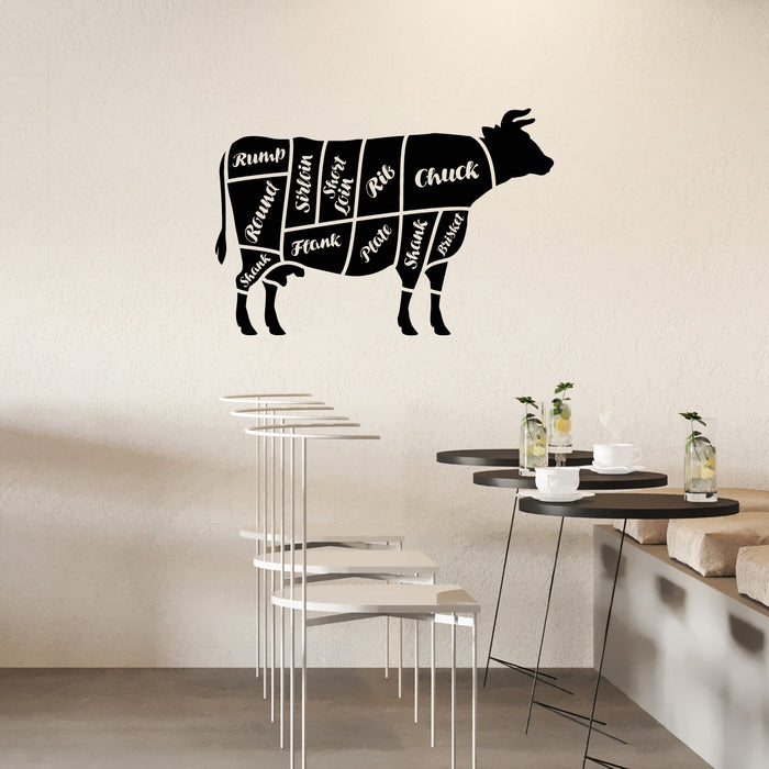 Vinyl Wall Decal Butcher Shop Beef Meat Kitchen Decor Stickers Mural Unique Gift (ig4691)