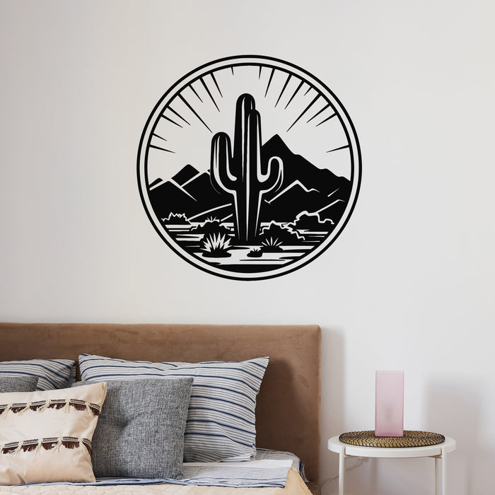 Vinyl Wall Decal Cactus Land Landscape Desert Mountains Stickers Mural (g9639)