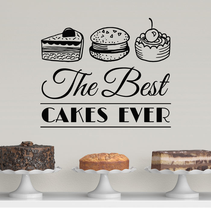 Vinyl Wall Decal Lettering The Best Cakes Ever Confectionery Shop Stickers Mural (g8942)