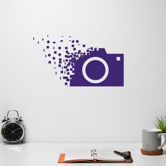 Vinyl Wall Decal Retro Camera Photographer Cubes Stickers Living Room (1354ig)