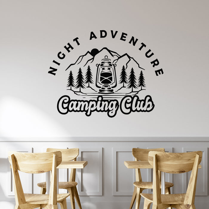 Vinyl Wall Decal Camp Logo Inspiration Outdoor Night Adventure Stickers Mural (g9640)