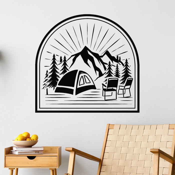 Vinyl Wall Decal Camping Trip Camp Mountains Adventure Stickers Mural (g9489)