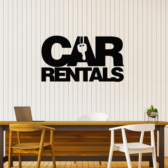 Vinyl Wall Decal Car Rentals Words Keys Silhouette Auto Stickers Mural (g8539)