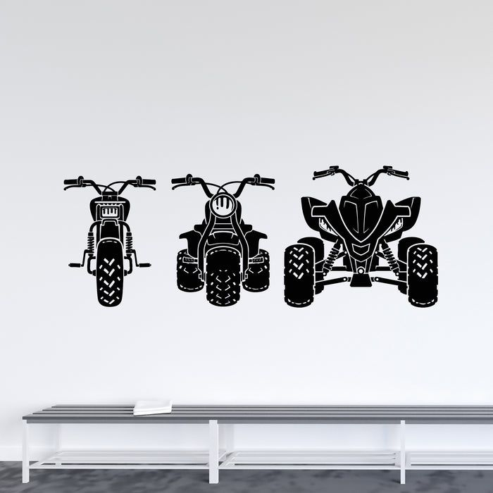 Vinyl Wall Decal Three Wheel Quad Bike ATV Auto Boy Kids Room Stickers Mural (L039)