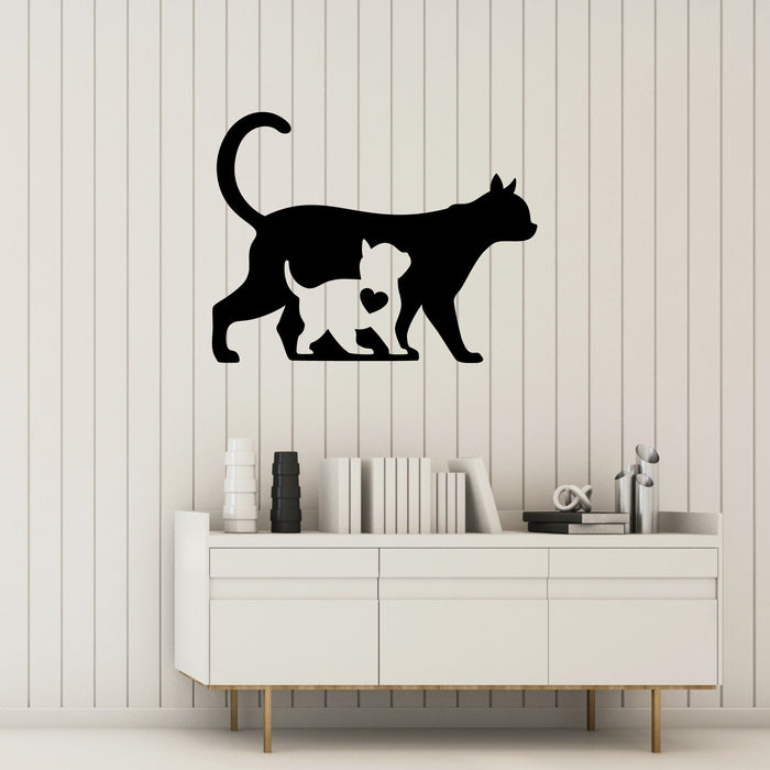 Cats Vinyl Wall Decal Pets Grooming Decor Heart Pet Beauty Salon Stickers Mural (k360)