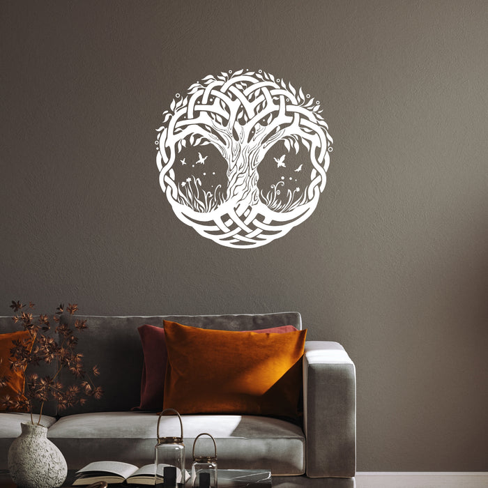 Vinyl Wall Decal Celtic Symbol Tree of Life Nature Butterflies Stickers Unique Gift (1349ig)