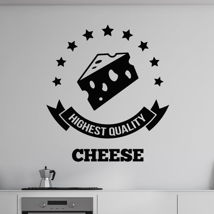 Vinyl Wall Decal Natural Cheese Vintage Label Design Cheesemaking Stickers Mural (g9862)