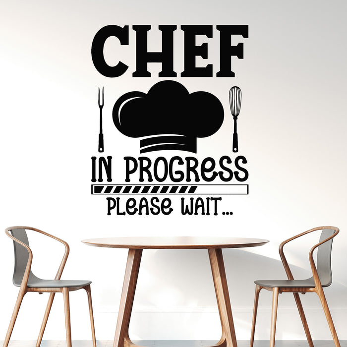 Vinyl Wall Decal Chef Progress Cook Sous Chef Funny Phrase Poster Stickers Mural (L133)