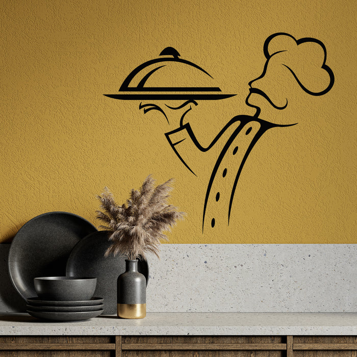 Vinyl Wall Decal Abstract Chef Picture Food Cooking Dining Room Stickers Mural (g9051)