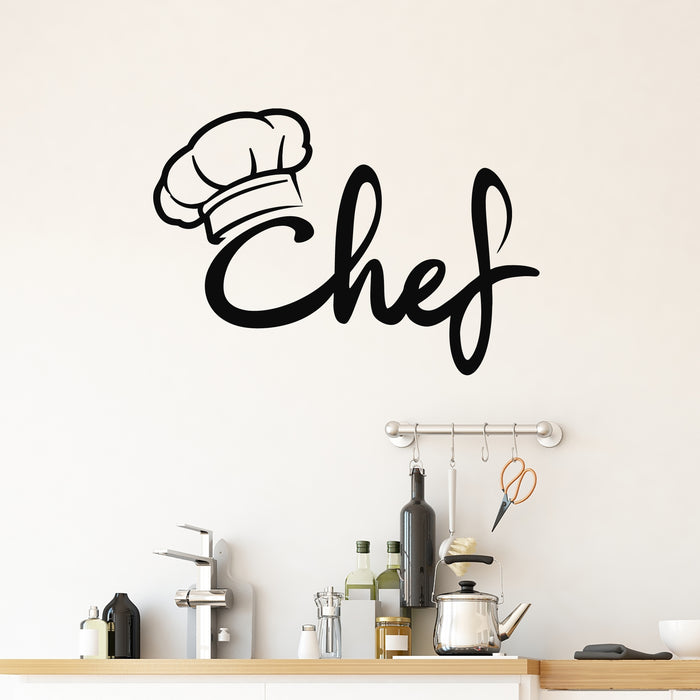 Vinyl Wall Decal Chef Logo Kitchen Restaurant Cooking Decor Stickers Mural (g9604)