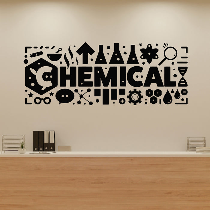 Vinyl Wall Decal Chemical Laboratory Science Classroom Chemistry Stickers Mural (g9220)