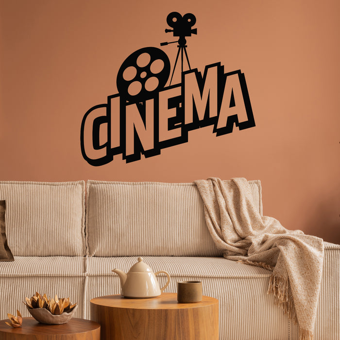 Vinyl Wall Decal Vintage Cinema Movie House Time Decor Living Room Stickers Mural (g9147)