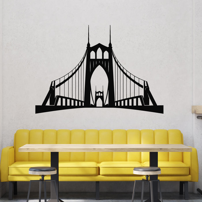 Vinyl Wall Decal Minimalistic Bridge Logo Architectural Building Stickers Mural (L136)