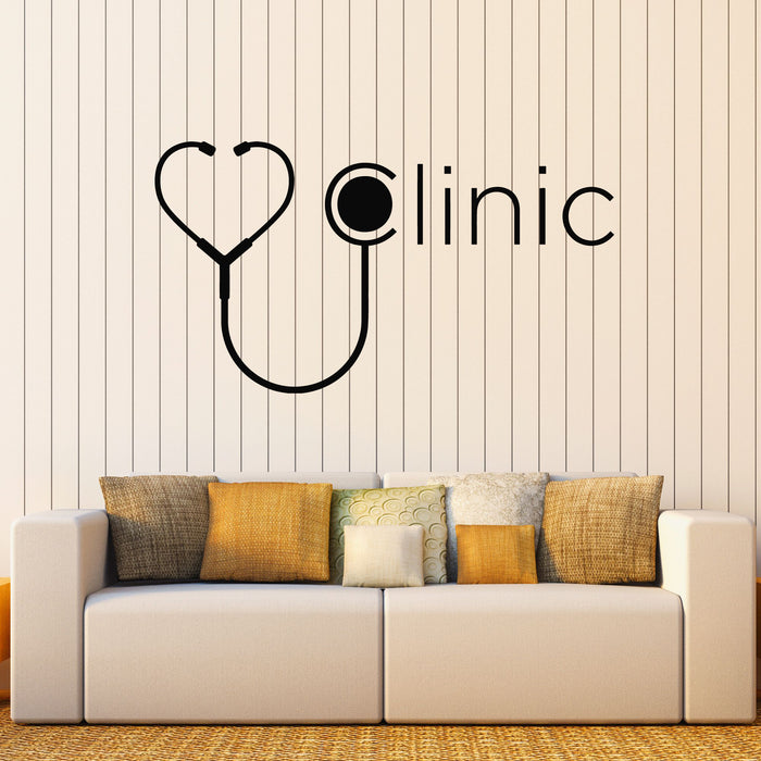 Vinyl Wall Decal Heart Shape Stethoscope Clinic Logo Health Care Stickers Mural (g8603)