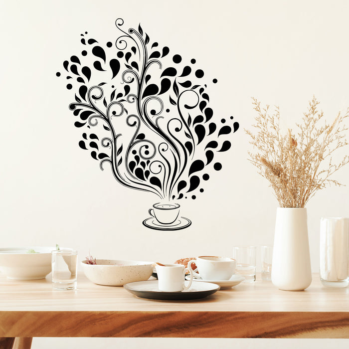 Wall Decal Cup Coffee Cafe Tea Kitchen Bar Restaurant Vinyl Stickers Unique Gift (ig2989)