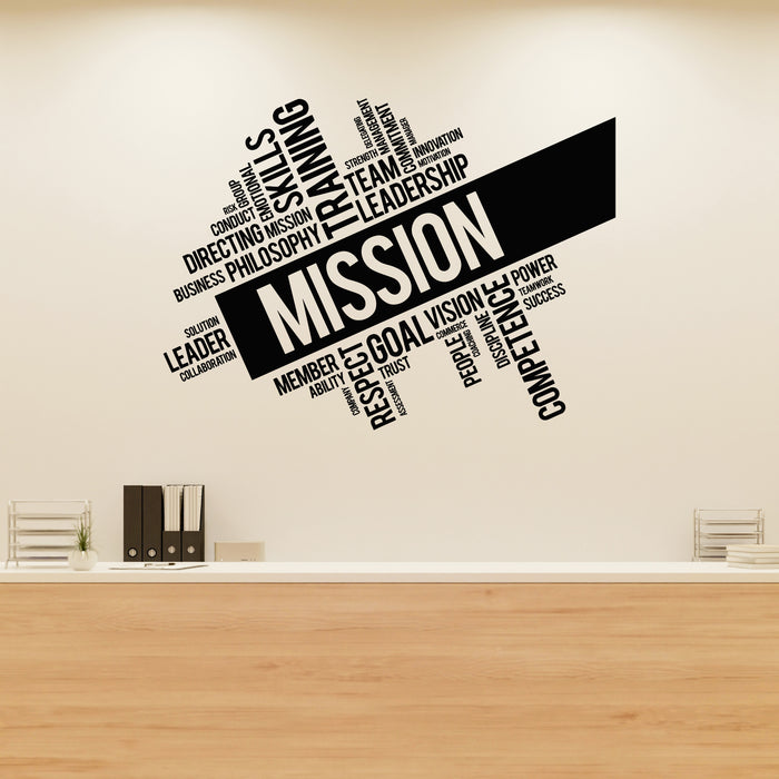 Vinyl Wall Decal Mission Company Team Leadership Office Words Stickers Mural Unique Gift (ig4982)