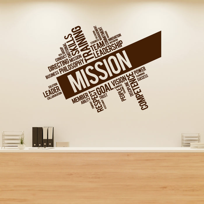 Vinyl Wall Decal Mission Company Team Leadership Office Words Stickers Mural Unique Gift (ig4982)