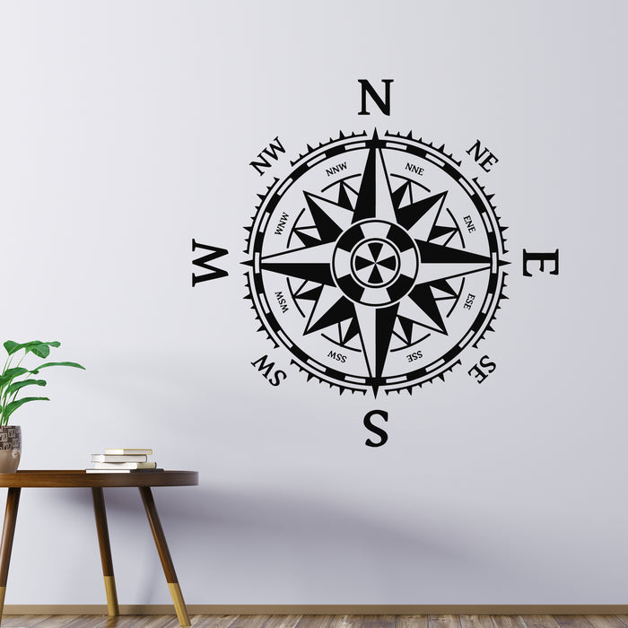 Vinyl Wall Decal Creative Decor Compass Icon Wind Rose Stickers Mural (g9572)