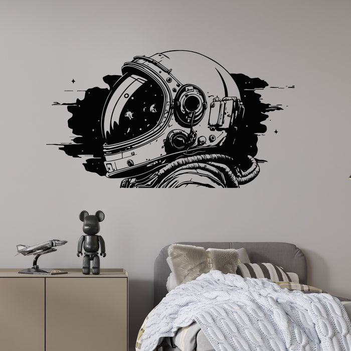 Vinyl Wall Decal Cosmonaut Helmet Logo Astronaut Head Space Stickers Mural (L076)