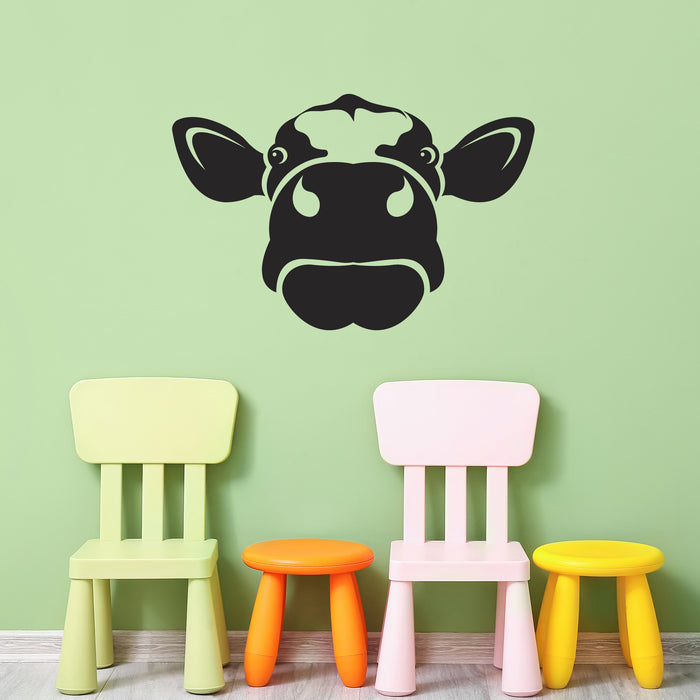 Vinyl Wall Decal Cow Head Farmer Decor Country Animal Decor Stickers Mural (g9064)