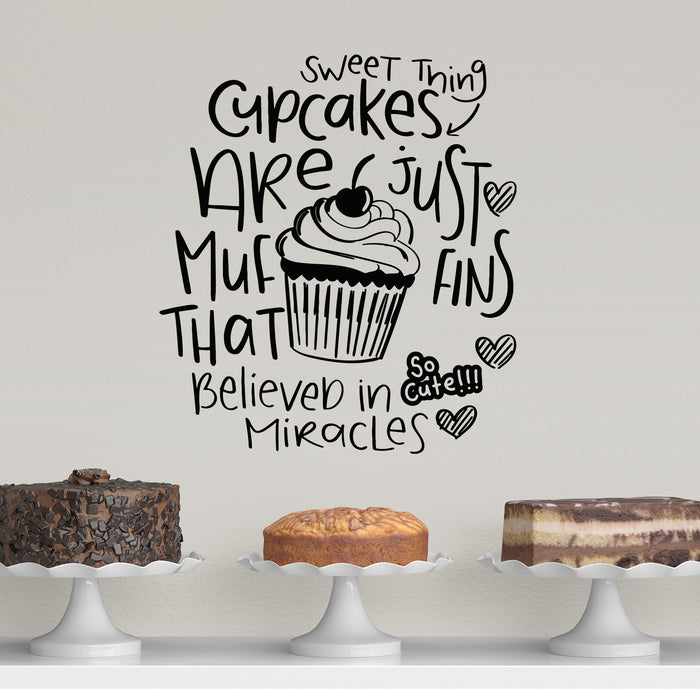 Vinyl Wall Decal Cupcake Kitchen Food Sweet Quote Art Decor Stickers Mural (g9392)